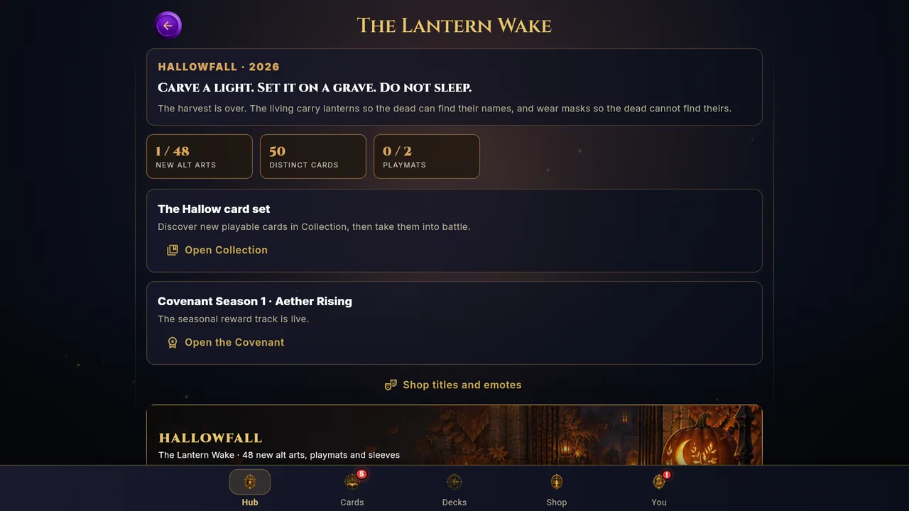 The Hallowfall event page