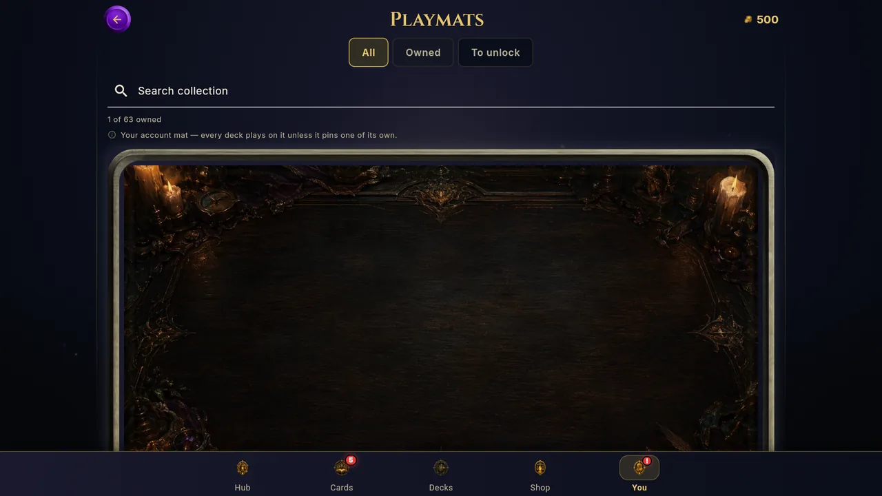 The playmat picker