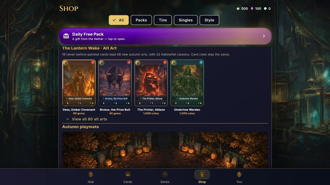 Hallowfall on the Shop's Style shelf