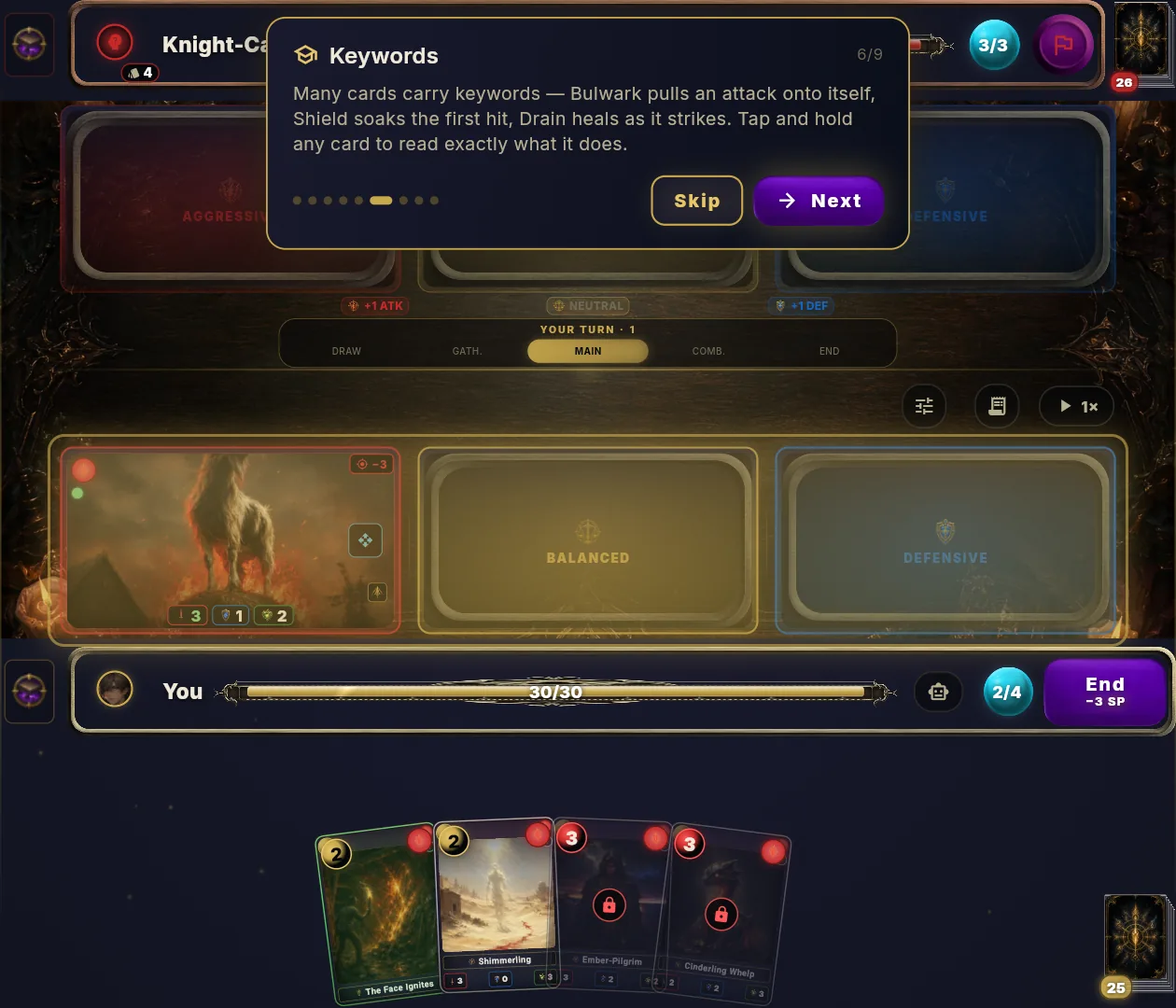 A keyword explained in battle